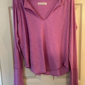 NWOT Free People  We The Free Hailey Lavender Long Sleeve Top